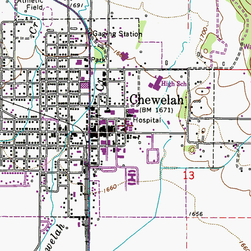 Topographic Map of Chewelah Community Health Center, WA