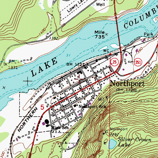 Topographic Map of Northport Community Health Center, WA