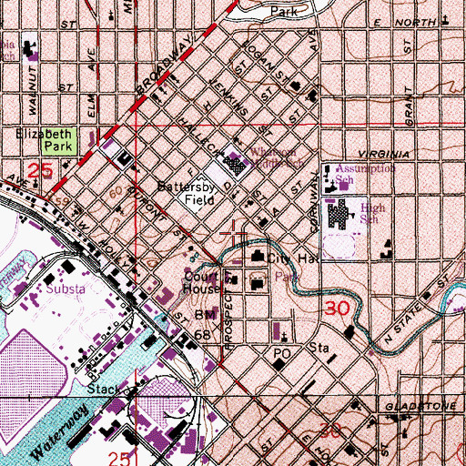 Topographic Map of Whatcom County Health Department, WA