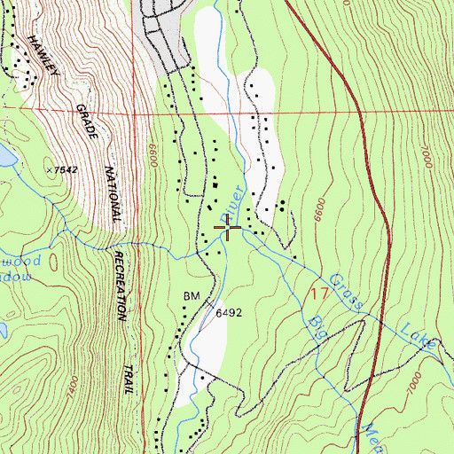 Topographic Map of Grass Lake Creek, CA
