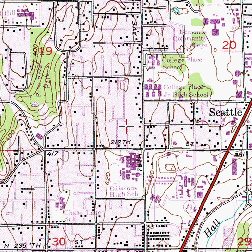 Topographic Map of Edmonds Rehabilitation and Healthcare Center, WA