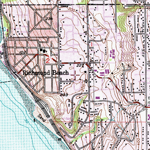 Topographic Map of Richmond Beach Rehabilitation Center, WA