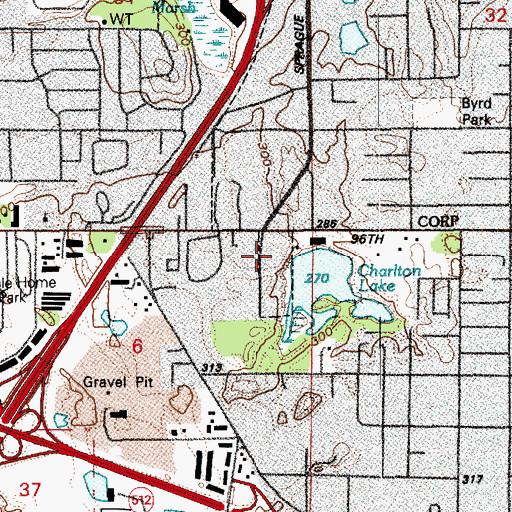 Topographic Map of Regency at Tacoma Rehabilitation Center, WA