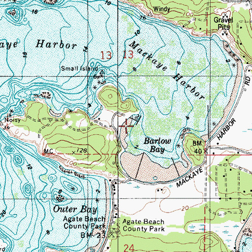 Topographic Map of Mackaye Harbor Public Dock, WA
