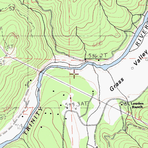 Topographic Map of Grass Valley Creek, CA
