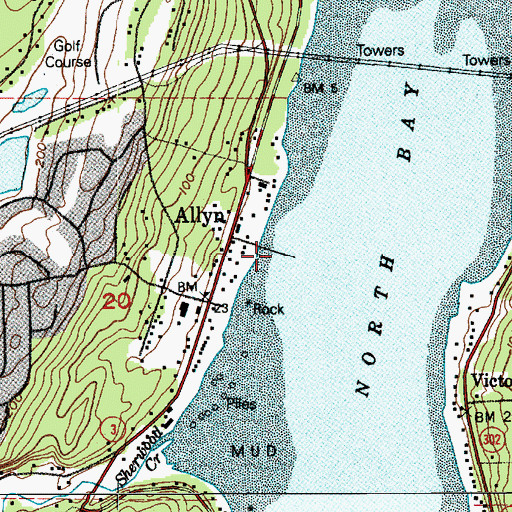 Topographic Map of Port of Allyn Public Dock, WA