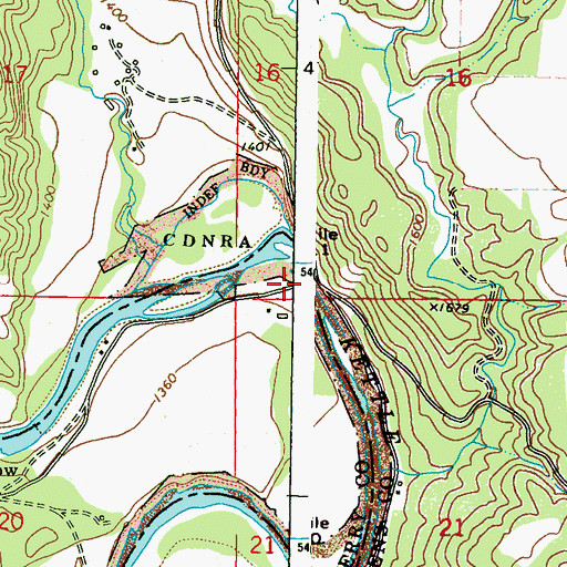 Topographic Map of Barstow Bridge, WA