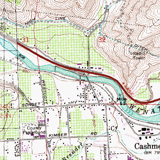 Topographic Map of Goodwin Road Bridge, WA
