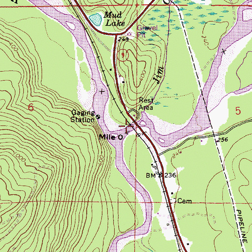 Topographic Map of North Fork Nooksack River Bridge, WA