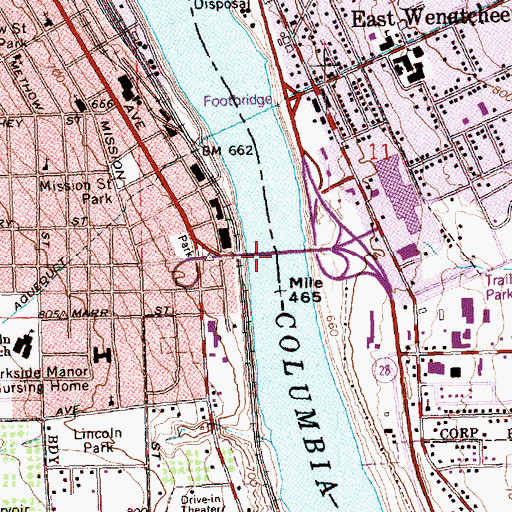 Topographic Map of George Sellar Bridge, WA