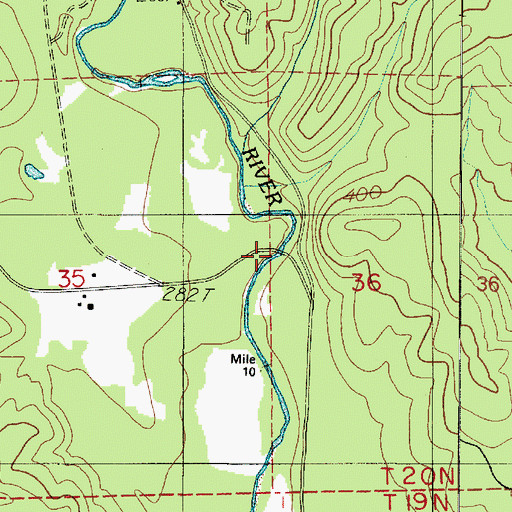Topographic Map of Cougar Smith Road Bridge, WA