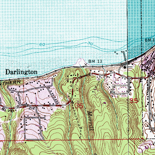 Topographic Map of Mukilteo Boulevard Bridge, WA