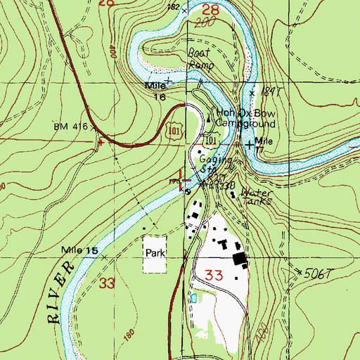 Topographic Map of Hoh River Bridge, WA