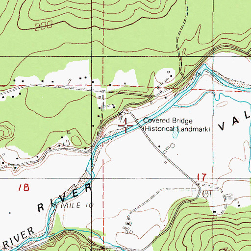 Topographic Map of Grays River Covered Bridge, WA