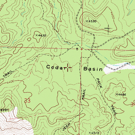 Topographic Map of Cedar Basin, AZ