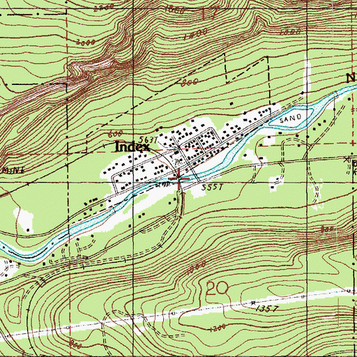 Topographic Map of North Fork Skykomish River Bridge, WA