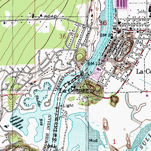 Topographic Map of Rainbow Bridge, WA