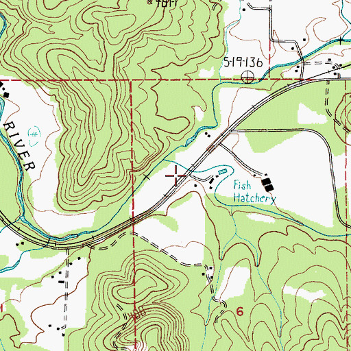 Topographic Map of Forks Creek Bridge, WA