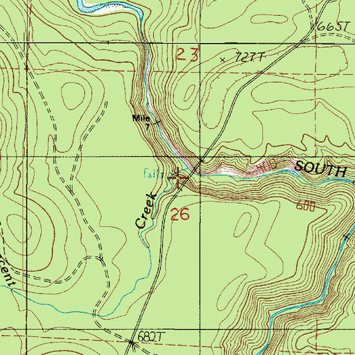 Topographic Map of High Steel Bridge, WA