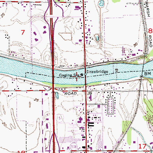 Topographic Map of Riverside Drive Bridge, WA