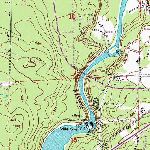 Topographic Map of Elwha River Bridge, WA