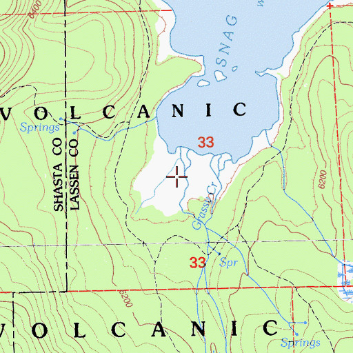 Topographic Map of Grassy Creek, CA
