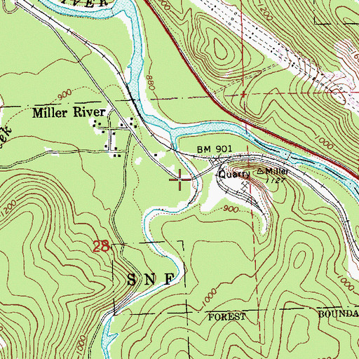 Topographic Map of Cascade Stevens Highway Bridge, WA