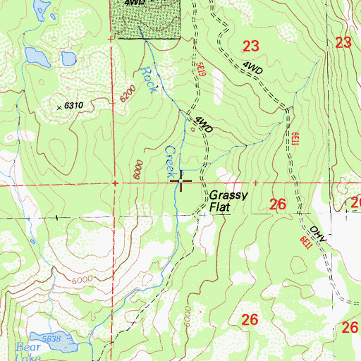 Topographic Map of Grassy Flat, CA