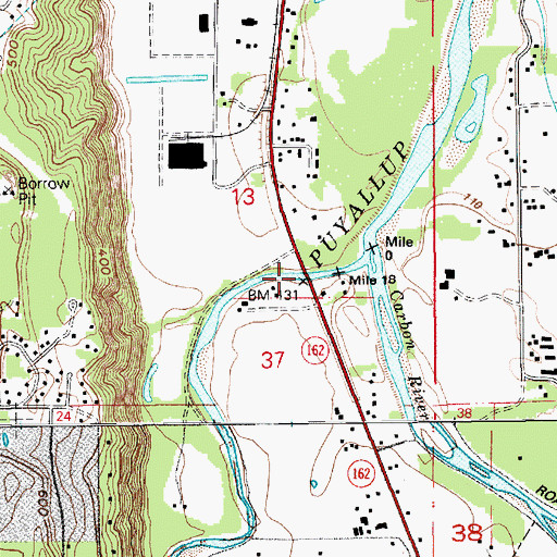 Topographic Map of McMillin Bridge, WA