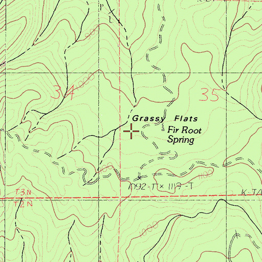 Topographic Map of Grassy Flat, CA
