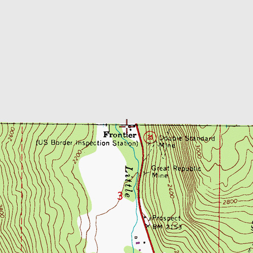 Topographic Map of Frontier Port of Entry, WA