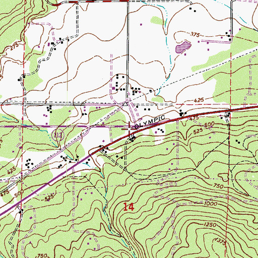 Topographic Map of Laird's Corner Park and Ride, WA