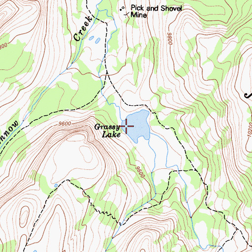 Topographic Map of Grassy Lake, CA