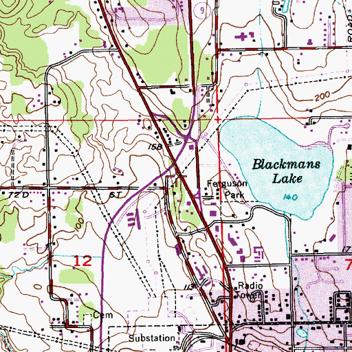 Topographic Map of Snohomish Park and Ride, WA