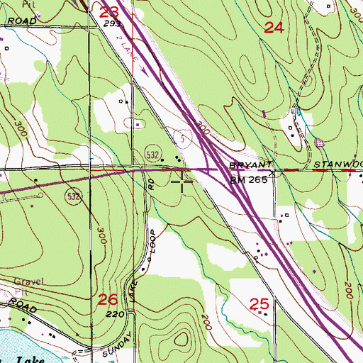 Topographic Map of Stanwood I Park and Ride, WA