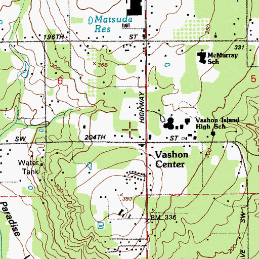 Topographic Map of Valley Center Park and Ride, WA