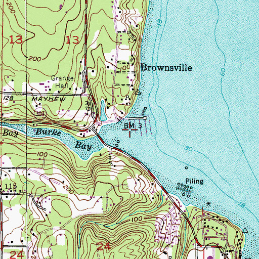 Topographic Map of Port of Brownsville, WA