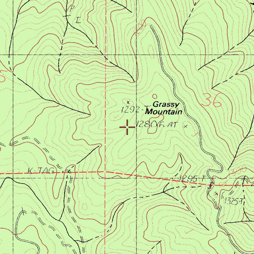 Topographic Map of Grassy Mountain, CA