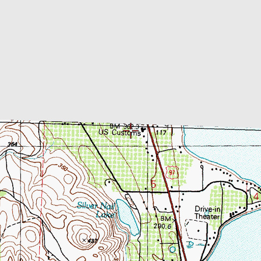 Topographic Map of Oroville - Osoyoos Port of Entry, WA