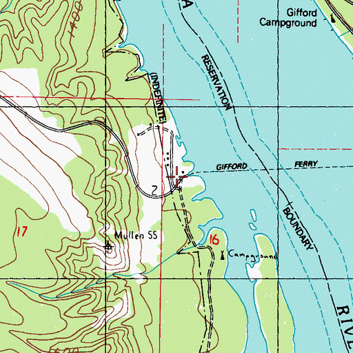 Topographic Map of Inchelium Ferry Landing, WA