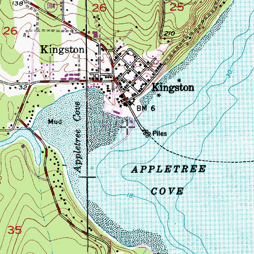 Topographic Map of Kingston Ferry Landing, WA