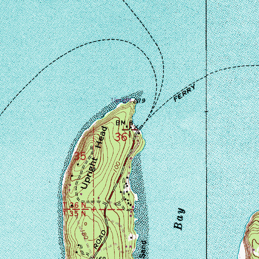 Topographic Map of Lopez Ferry Landing, WA