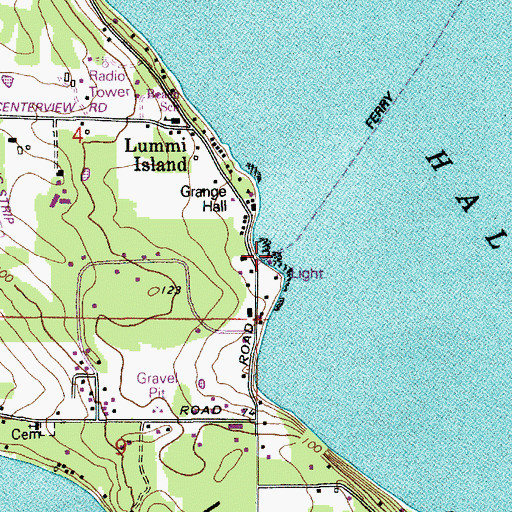 Topographic Map of Lummi Island Ferry Landing, WA