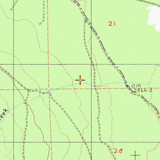 Topographic Map of Gravel Creek, CA