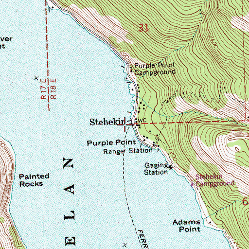 Topographic Map of Stehekin Ferry Landing, WA