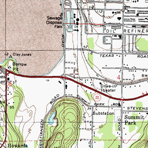 Topographic Map of March's Point Park and Ride, WA