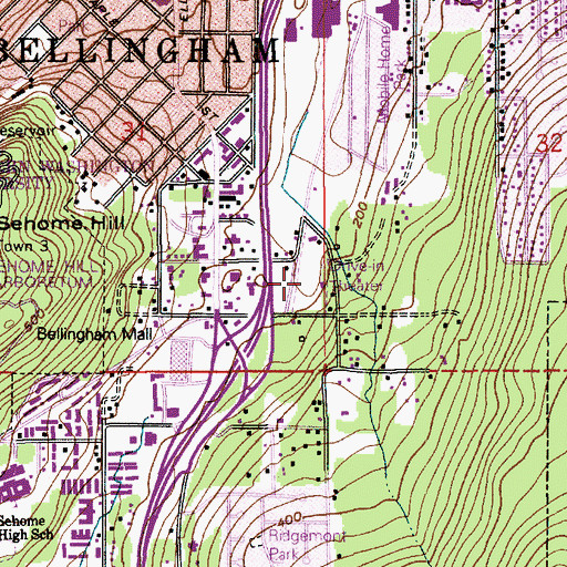 Topographic Map of Lincoln Creek Park and Ride, WA