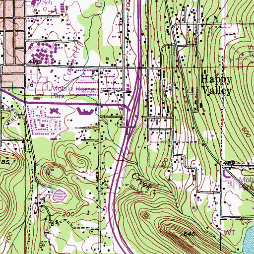 Topographic Map of South Bellingham East Park and Ride, WA
