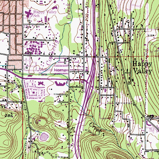 Topographic Map of South Bellingham West Park and Ride, WA