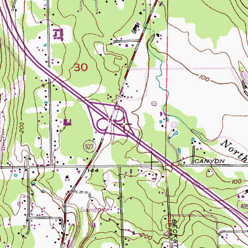 Topographic Map of Canyon Park Park and Ride, WA